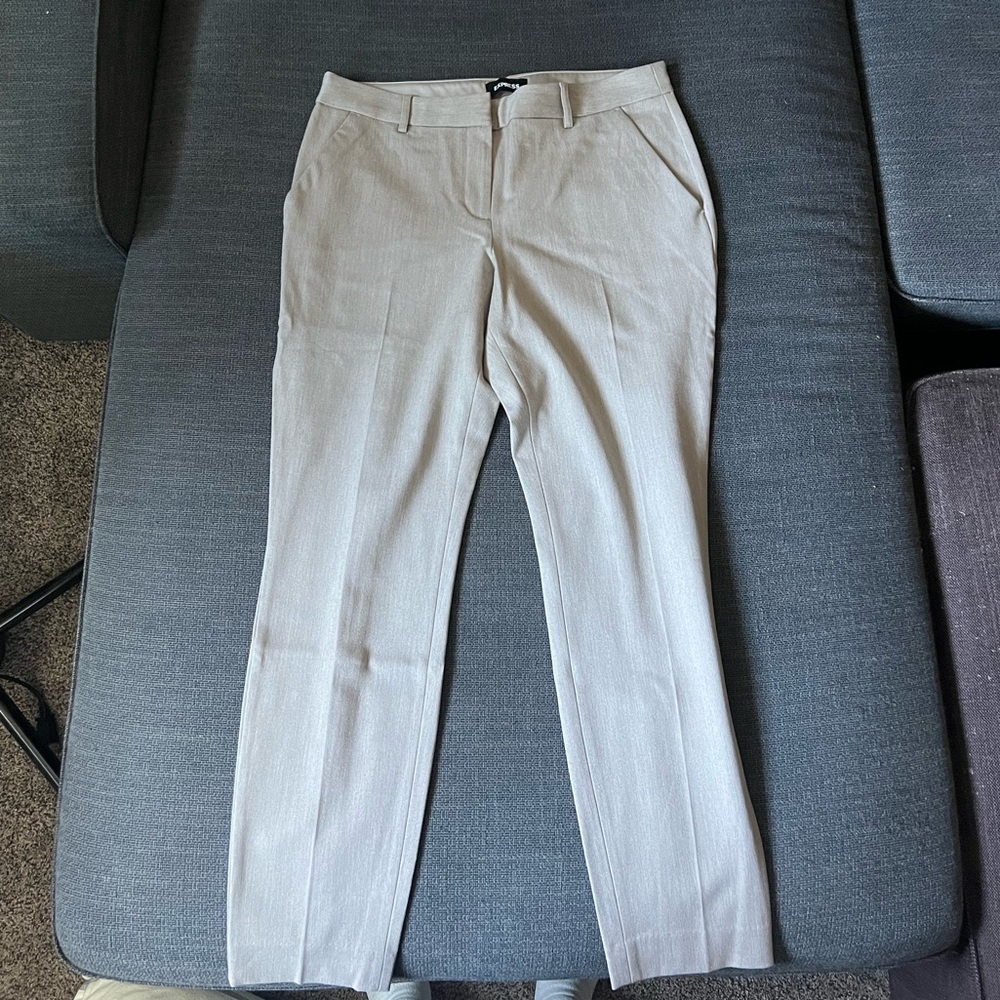 Express Light Tan/Khaki Women's Columnist Skinny Mid Rise Pant